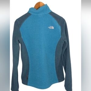 The north face full zip teal and blue jacket